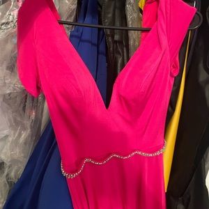 EUC Jovani size 2 pink dress with slit altered length for 5”5 with 6 inch heels